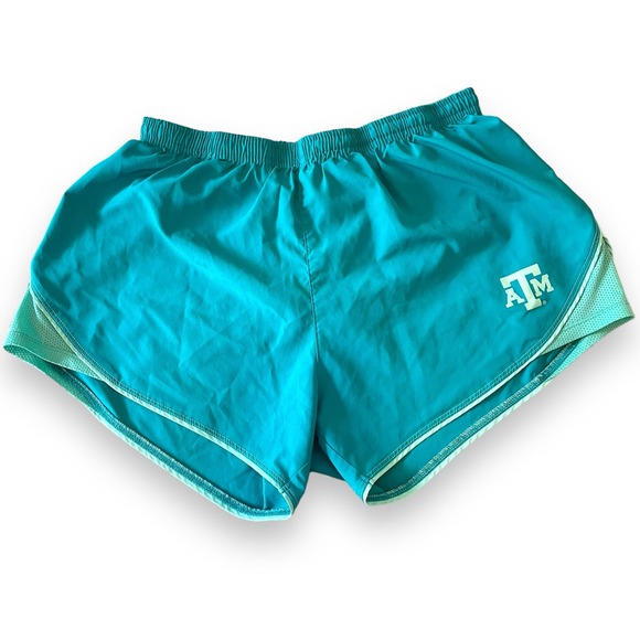 Texas A&M Workout Running Athletic Shorts Green Turquoise Size M for Women - Picture 2 of 8